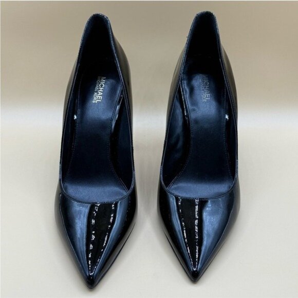 Michael Kors Keke Pointed Toe Pump Heels Size 10M Black Leather Classic Stiletto - Picture 2 of 11